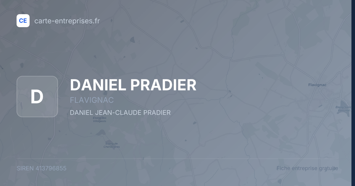 DANIEL PRADIER — 413796855 — fiche entreprise