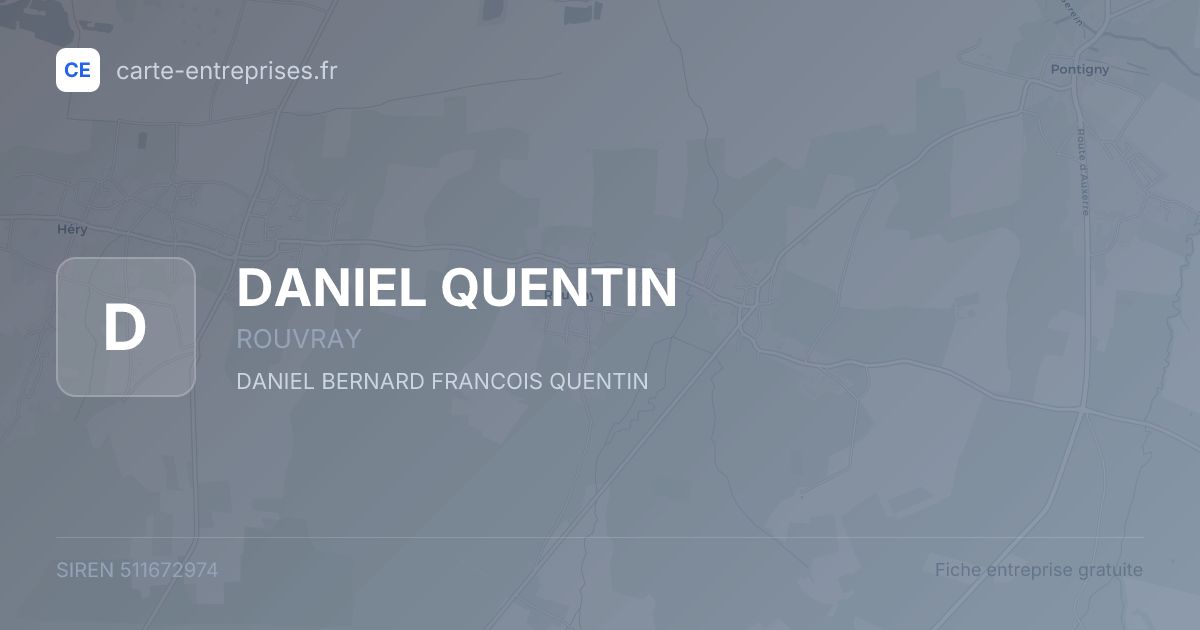 DANIEL QUENTIN — 511672974 — fiche entreprise