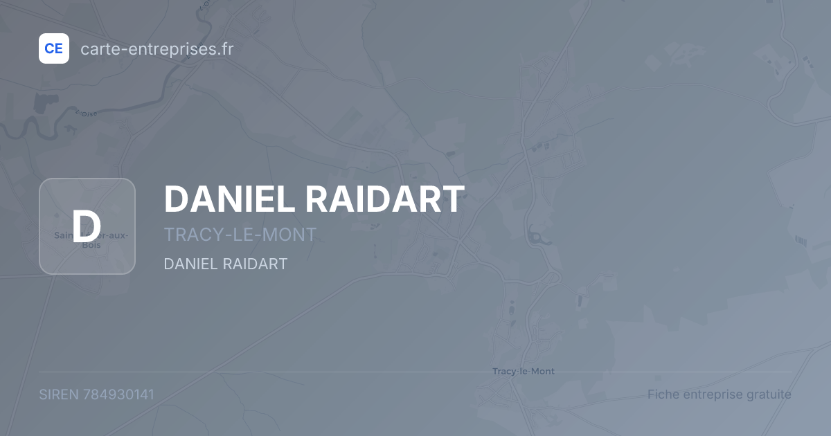 DANIEL RAIDART — 784930141 — fiche entreprise