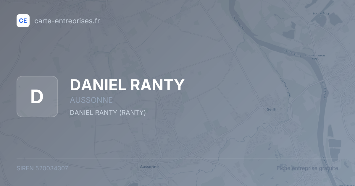 DANIEL RANTY — 520034307 — fiche entreprise