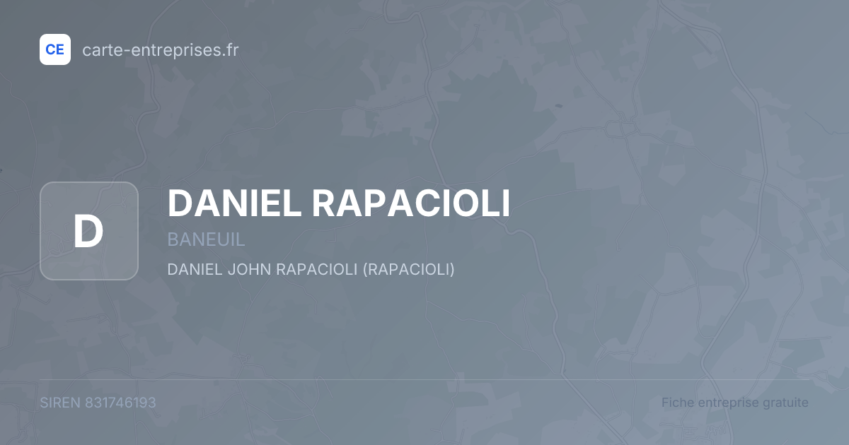 DANIEL RAPACIOLI — 831746193 — fiche entreprise