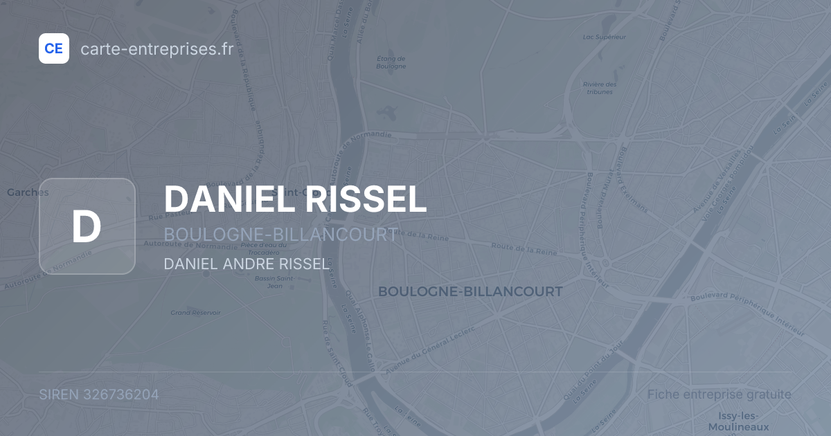 DANIEL RISSEL — 326736204 — fiche entreprise