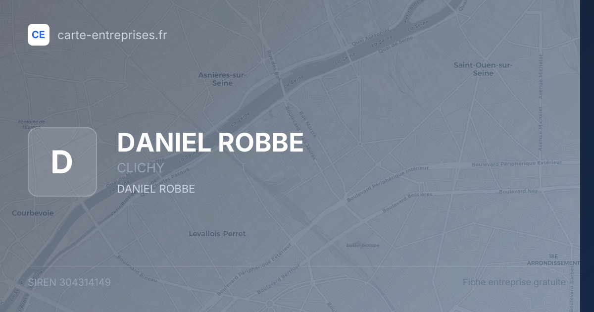 DANIEL ROBBE — 304314149 — fiche entreprise