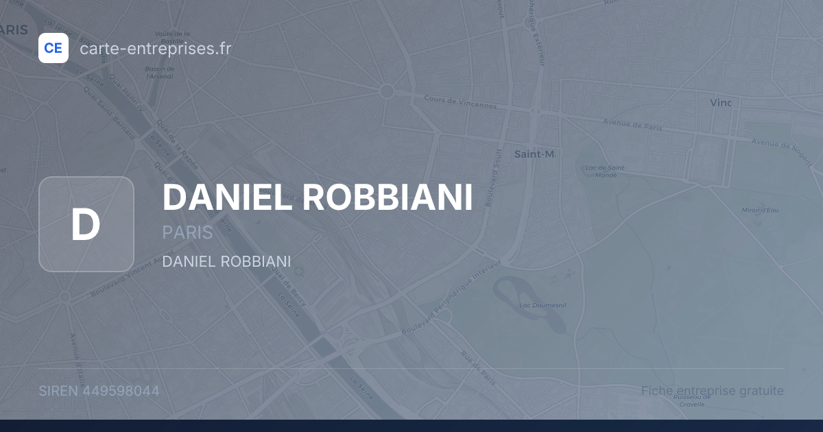 DANIEL ROBBIANI — 449598044 — fiche entreprise