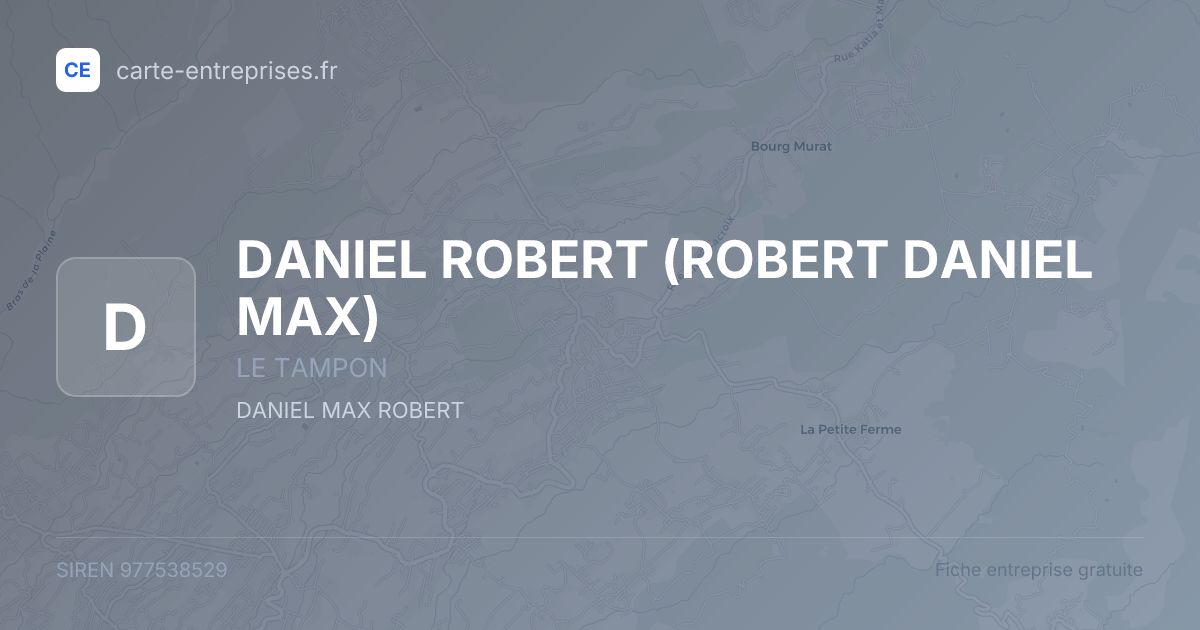 DANIEL ROBERT (ROBERT DANIEL MAX) — 977538529 — fiche entreprise