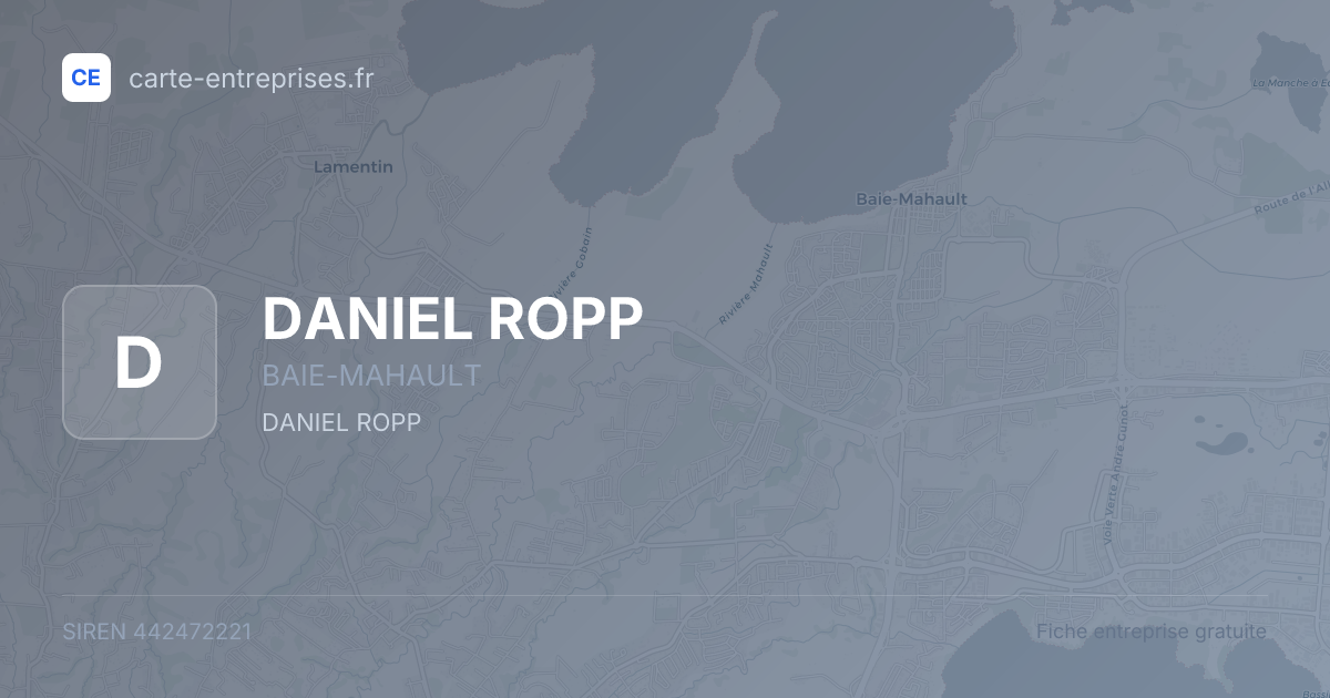 DANIEL ROPP — 442472221 — fiche entreprise
