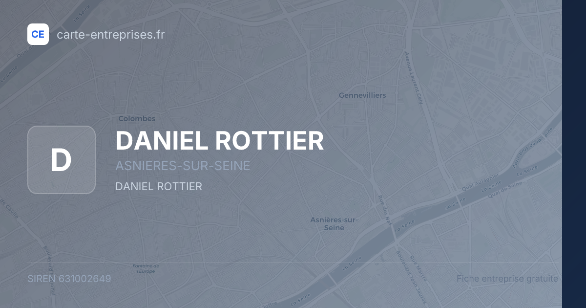 DANIEL ROTTIER — 631002649 — fiche entreprise