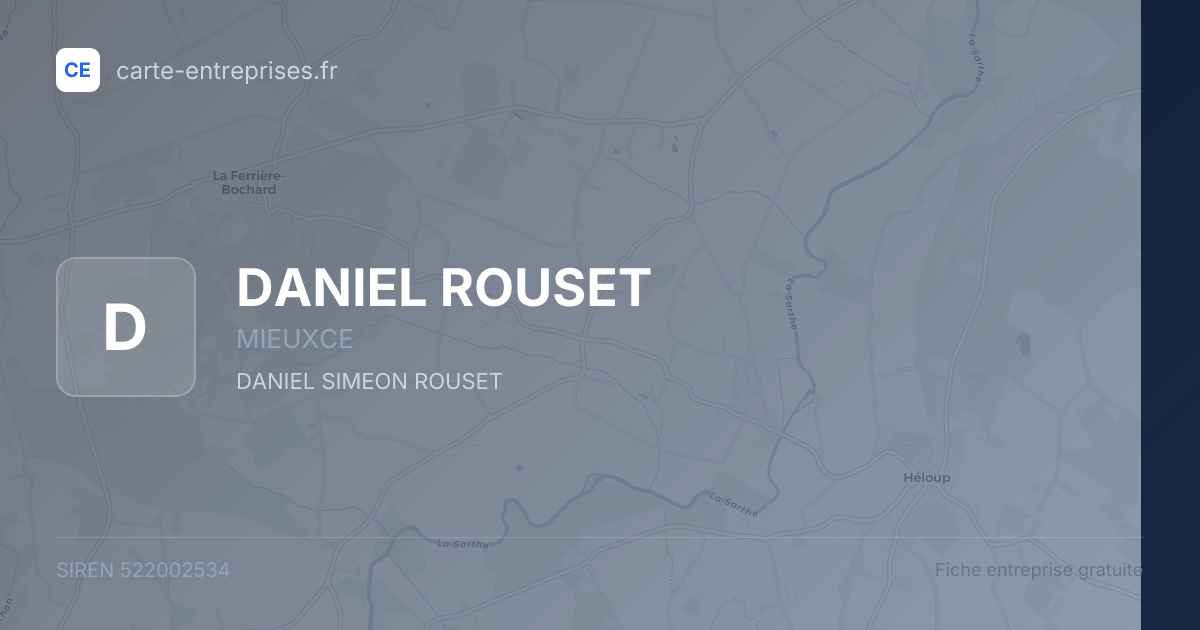 DANIEL ROUSET — 522002534 — fiche entreprise