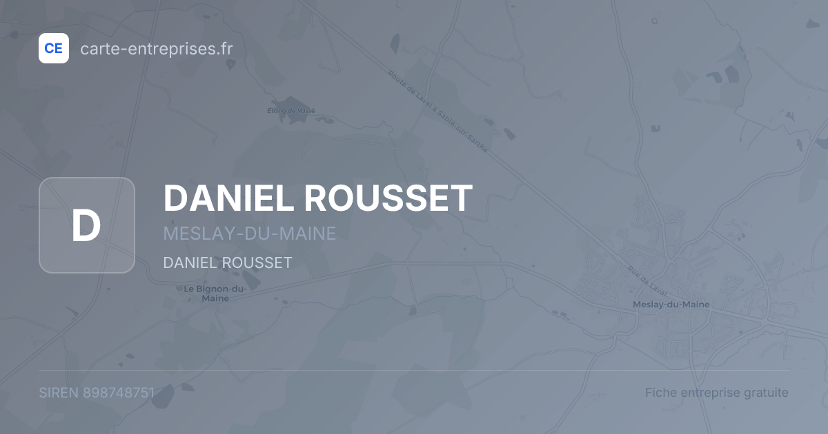 DANIEL ROUSSET — 898748751 — fiche entreprise