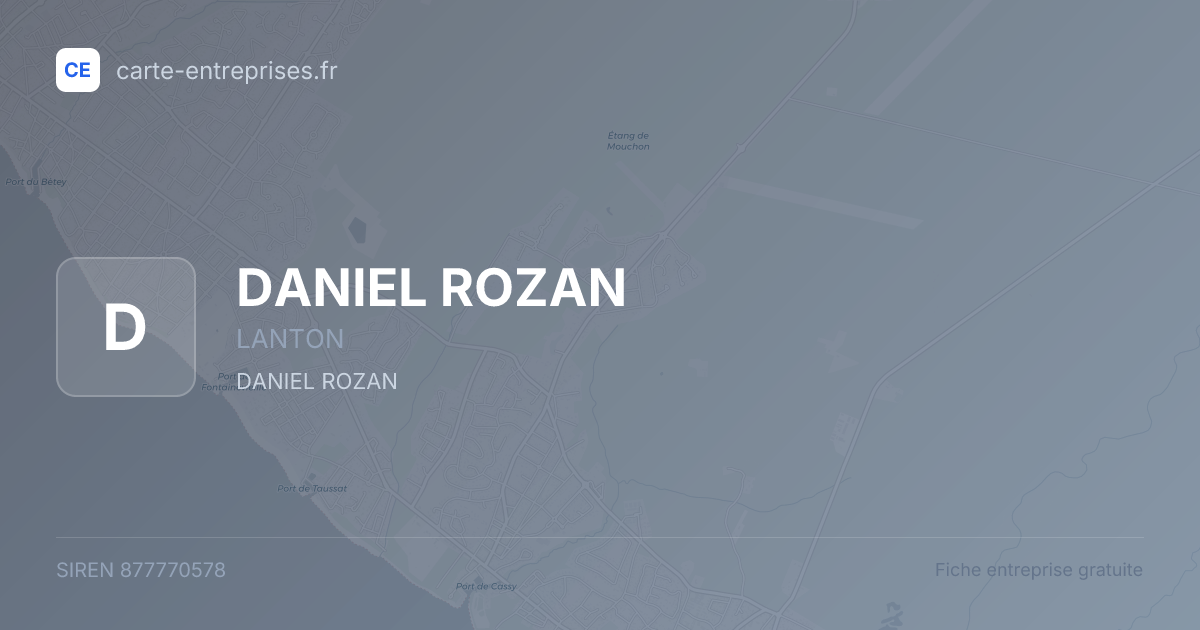 DANIEL ROZAN — 877770578 — fiche entreprise