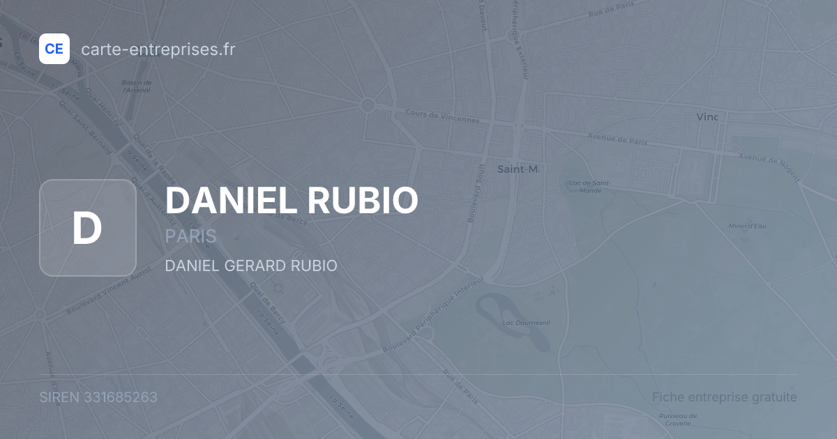 DANIEL RUBIO — 331685263 — fiche entreprise
