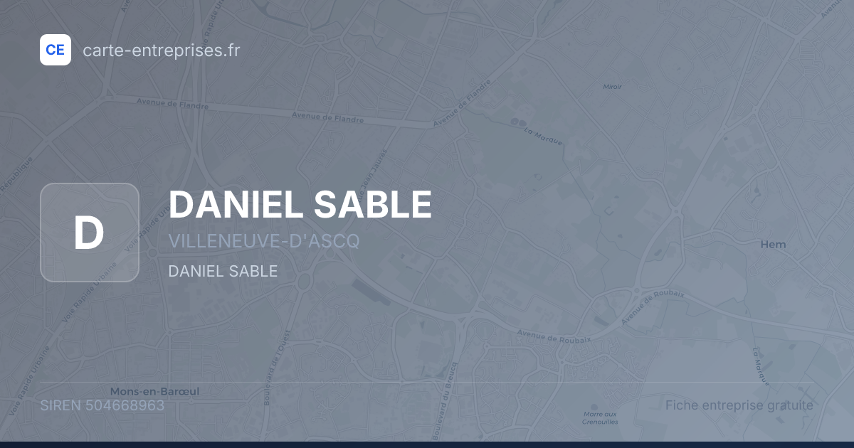 DANIEL SABLE — 504668963 — fiche entreprise