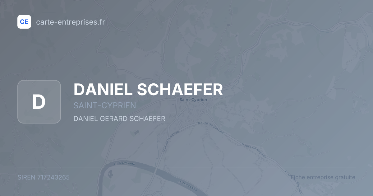DANIEL SCHAEFER — 717243265 — fiche entreprise