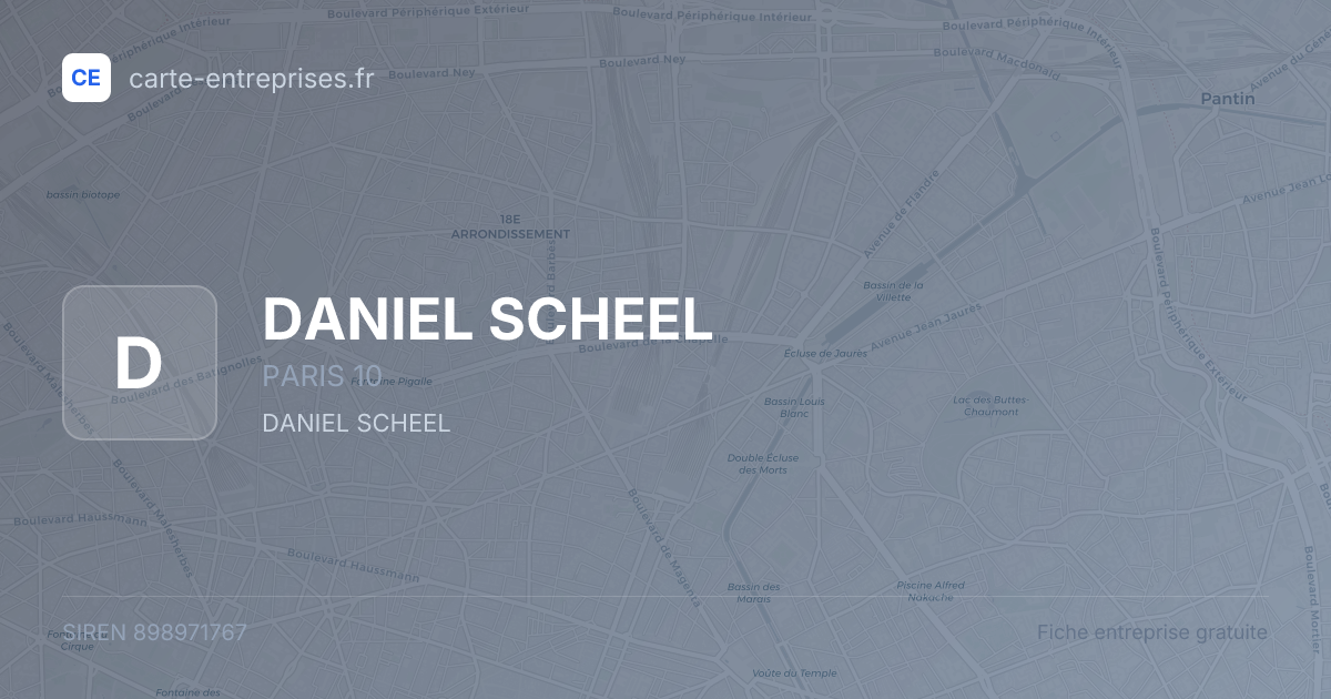DANIEL SCHEEL — 898971767 — fiche entreprise