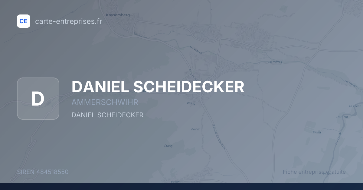 DANIEL SCHEIDECKER — 484518550 — fiche entreprise