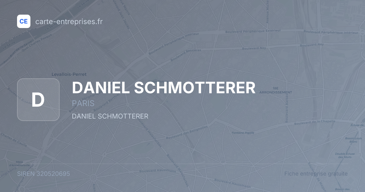 DANIEL SCHMOTTERER — 320520695 — fiche entreprise