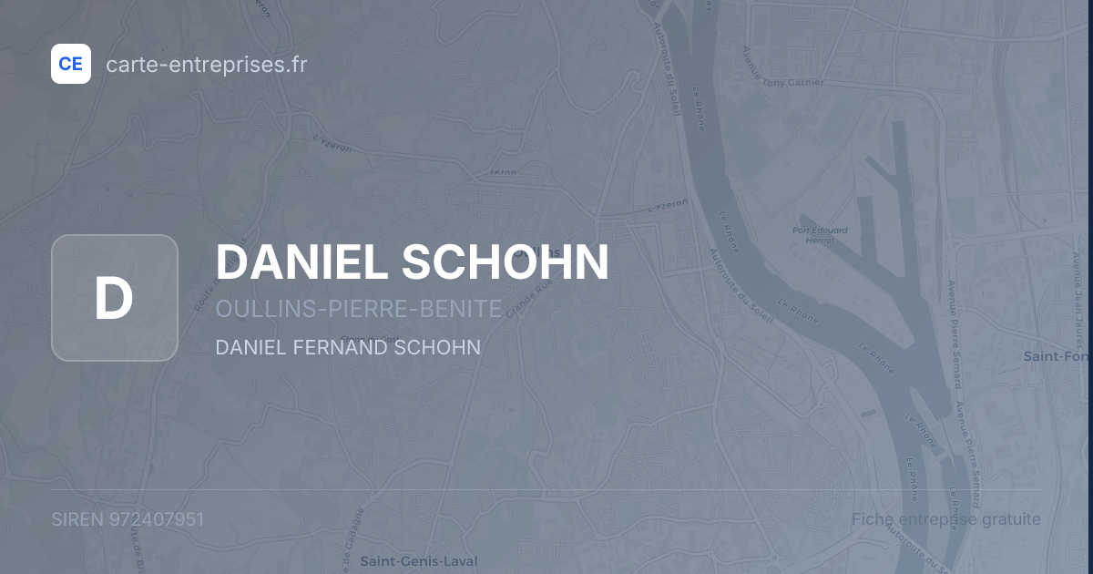 DANIEL SCHOHN — 972407951 — fiche entreprise