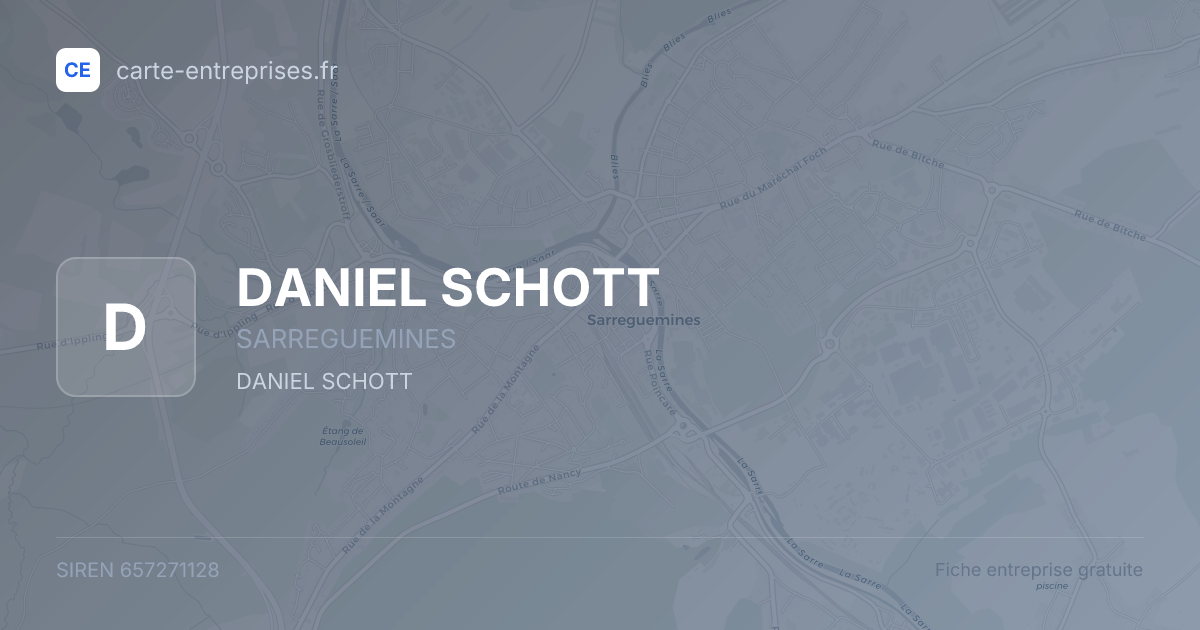 DANIEL SCHOTT — 657271128 — fiche entreprise