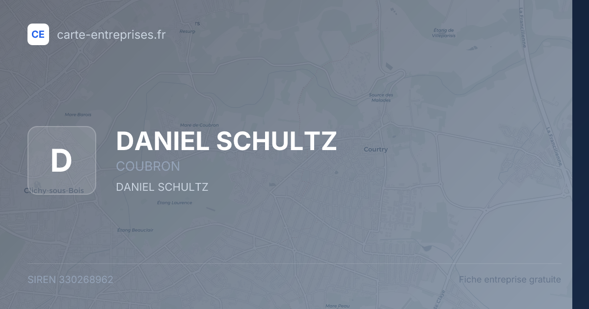 DANIEL SCHULTZ — 330268962 — fiche entreprise