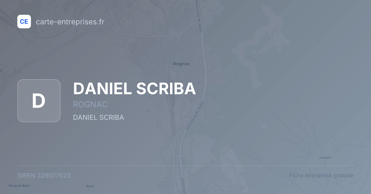 DANIEL SCRIBA — 329077523 — fiche entreprise