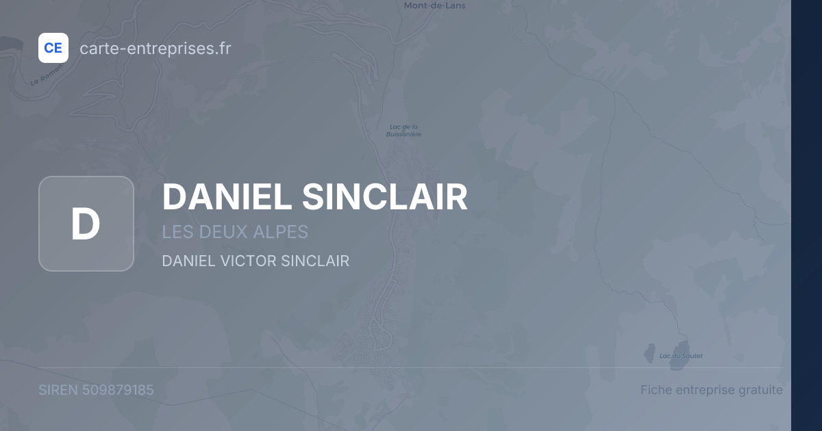 DANIEL SINCLAIR — 509879185 — fiche entreprise