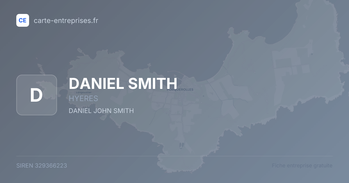 DANIEL SMITH — 329366223 — fiche entreprise