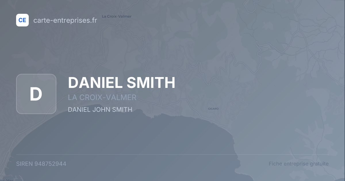 DANIEL SMITH — 948752944 — fiche entreprise