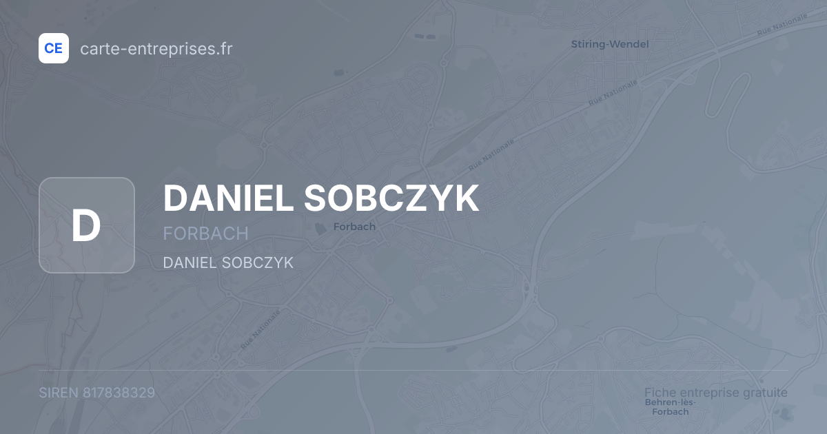 DANIEL SOBCZYK — 817838329 — fiche entreprise