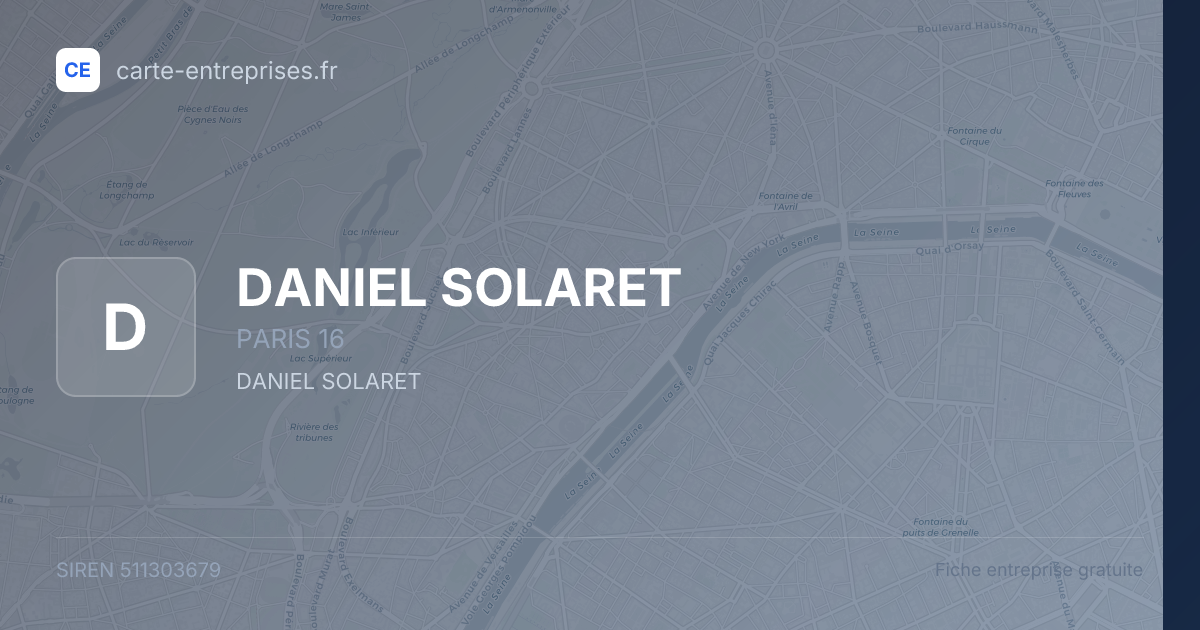 DANIEL SOLARET — 511303679 — fiche entreprise