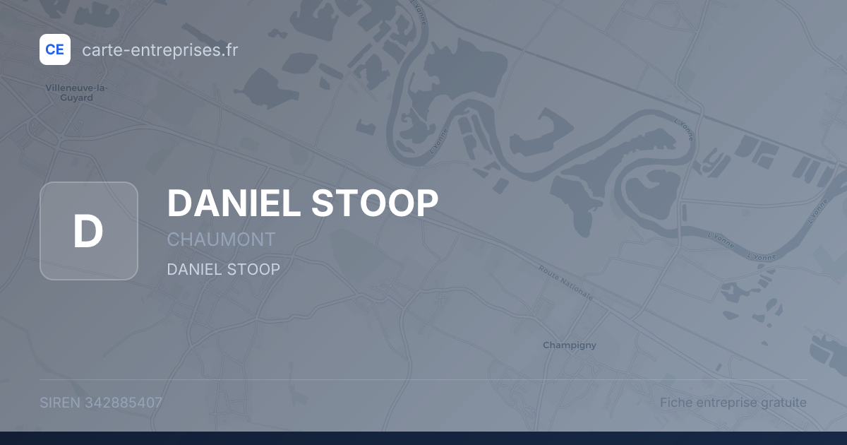 DANIEL STOOP — 342885407 — fiche entreprise
