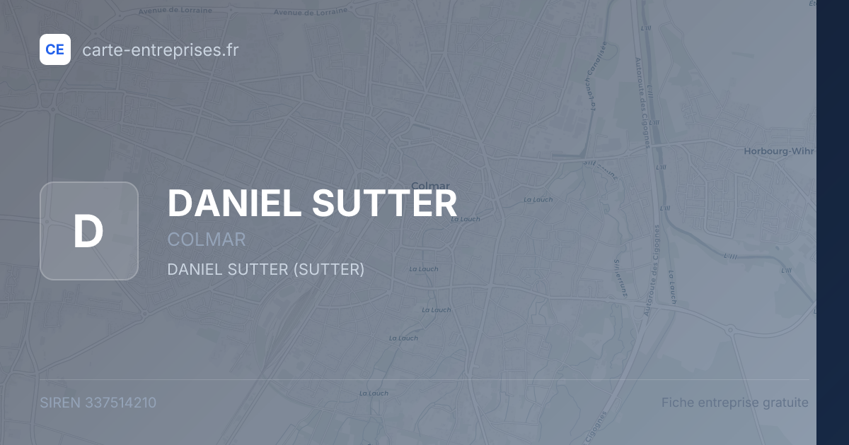 DANIEL SUTTER — 337514210 — fiche entreprise