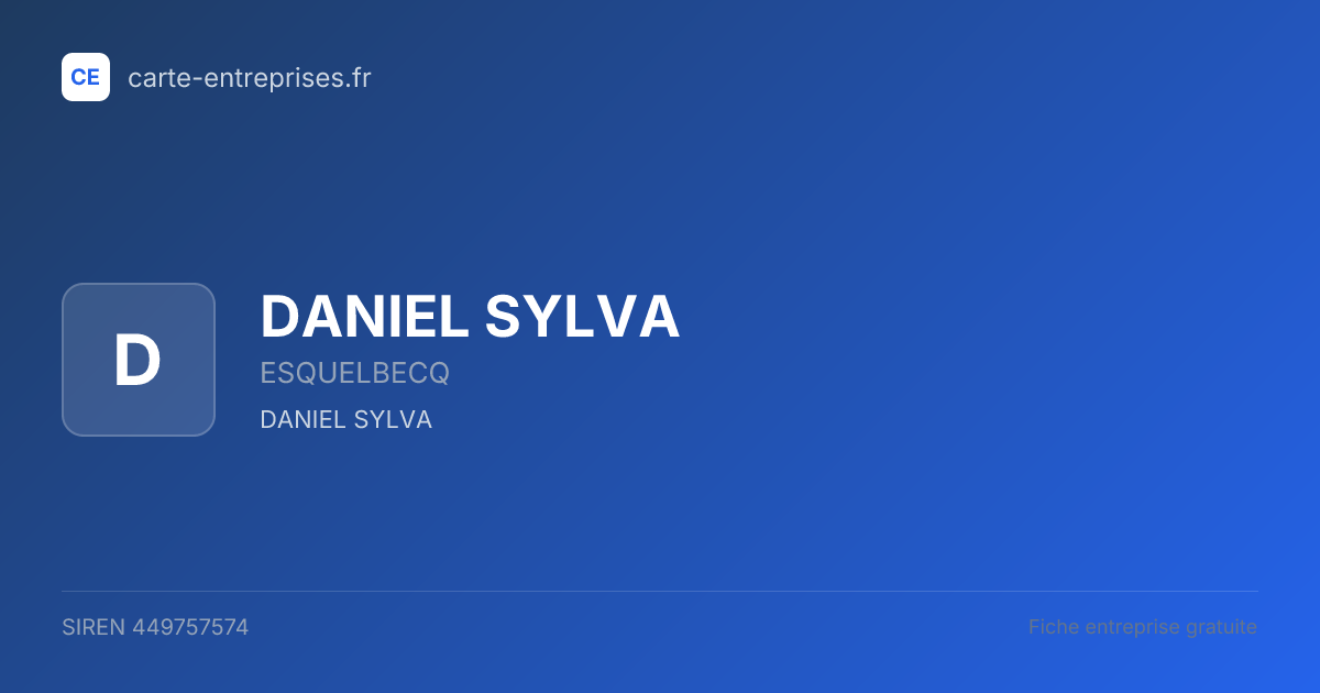DANIEL SYLVA — 449757574 — fiche entreprise