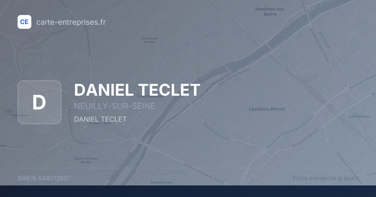 DANIEL TECLET — 448013607 — fiche entreprise