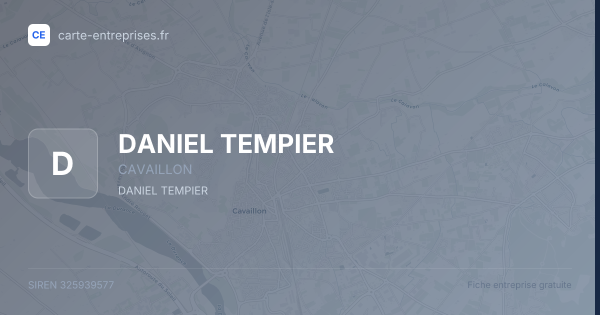 DANIEL TEMPIER — 325939577 — fiche entreprise