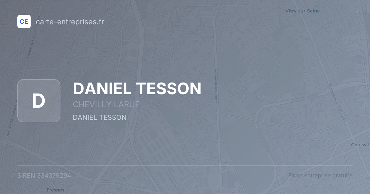 DANIEL TESSON — 334379294 — fiche entreprise
