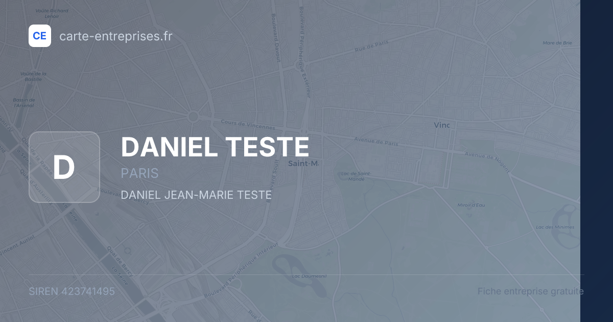 DANIEL TESTE — 423741495 — fiche entreprise