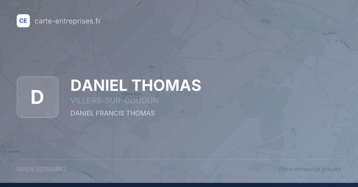 DANIEL THOMAS — 321198863 — fiche entreprise