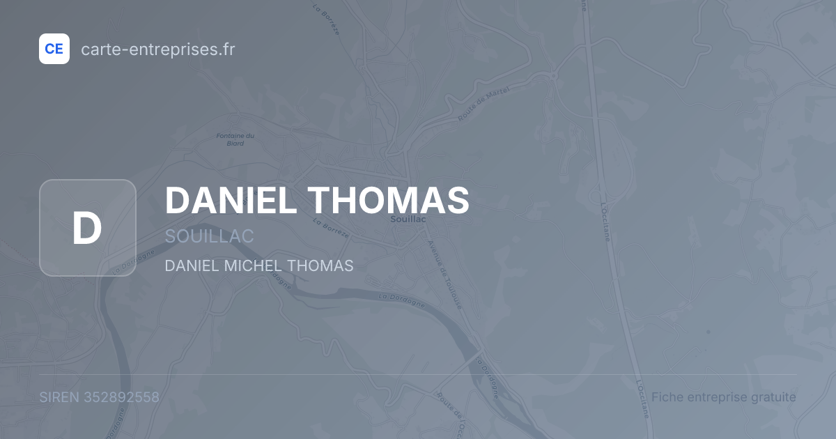 DANIEL THOMAS — 352892558 — fiche entreprise