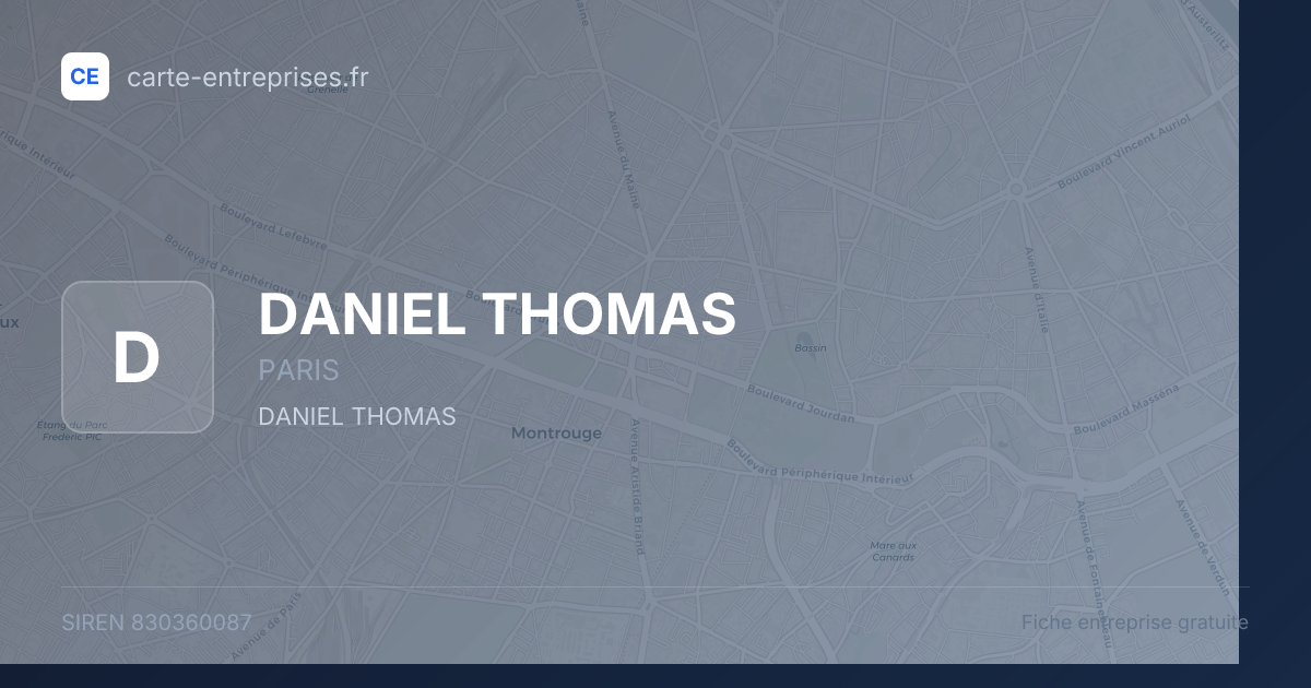 DANIEL THOMAS — 830360087 — fiche entreprise