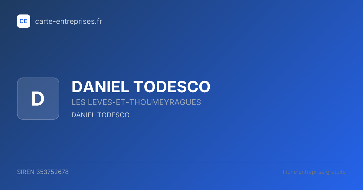 DANIEL TODESCO — 353752678 — fiche entreprise
