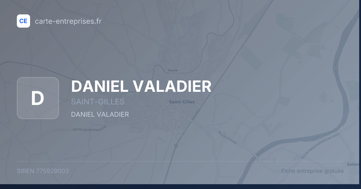 DANIEL VALADIER — 775929003 — fiche entreprise