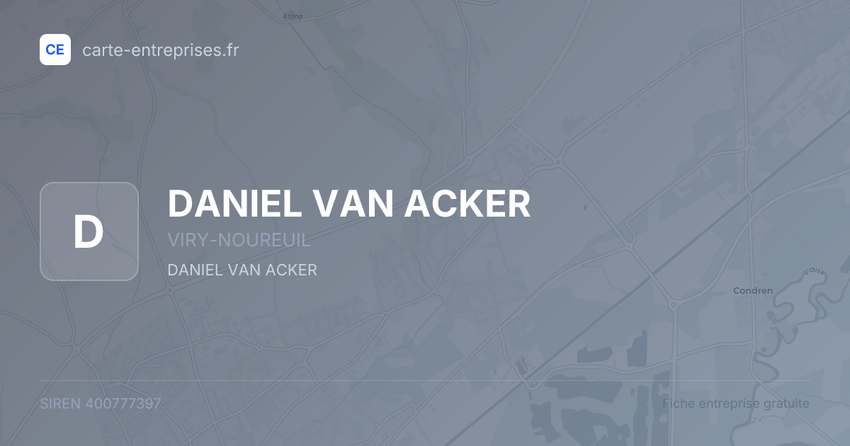 DANIEL VAN ACKER — 400777397 — fiche entreprise