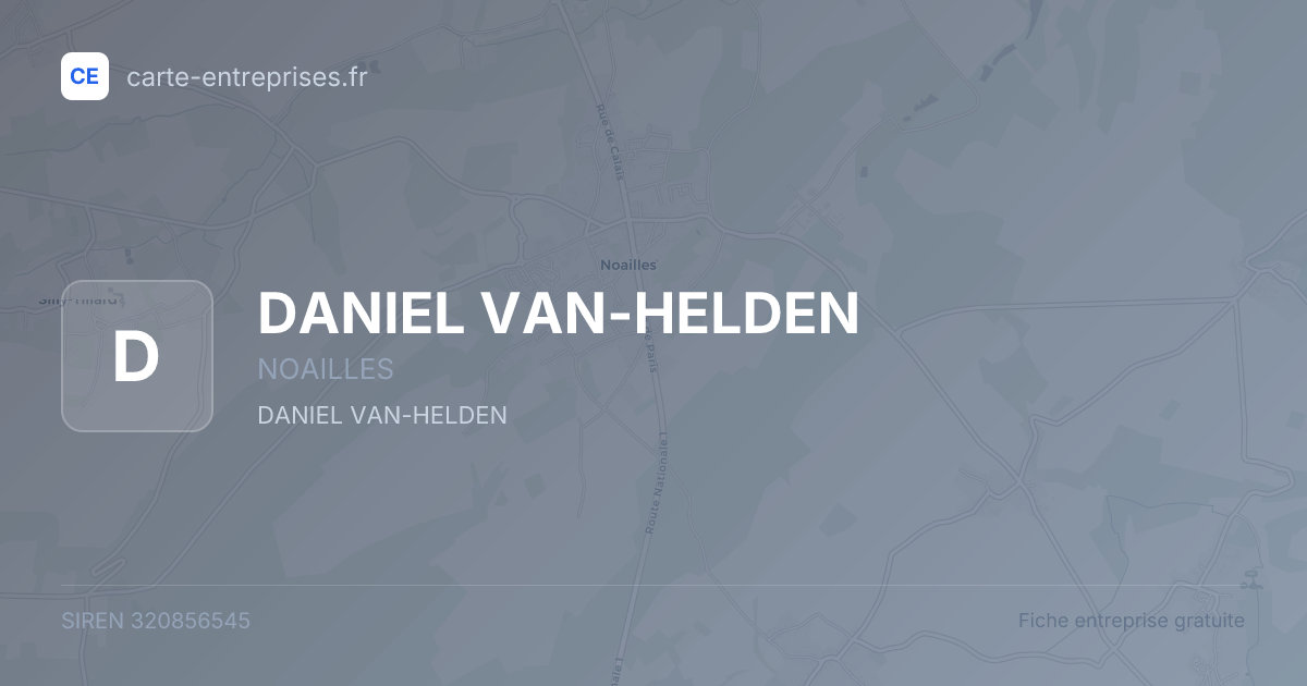 DANIEL VAN-HELDEN — 320856545 — fiche entreprise