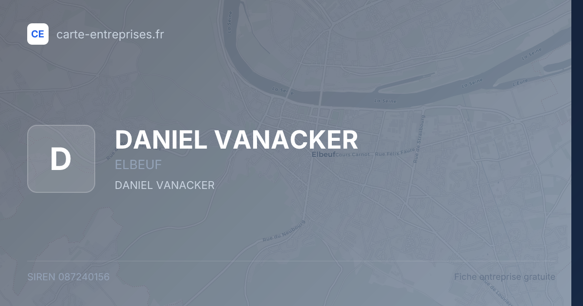 DANIEL VANACKER — 087240156 — fiche entreprise