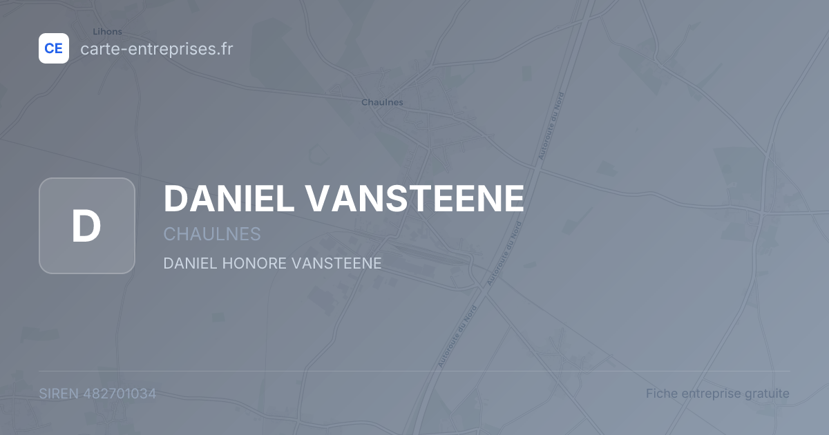 DANIEL VANSTEENE — 482701034 — fiche entreprise