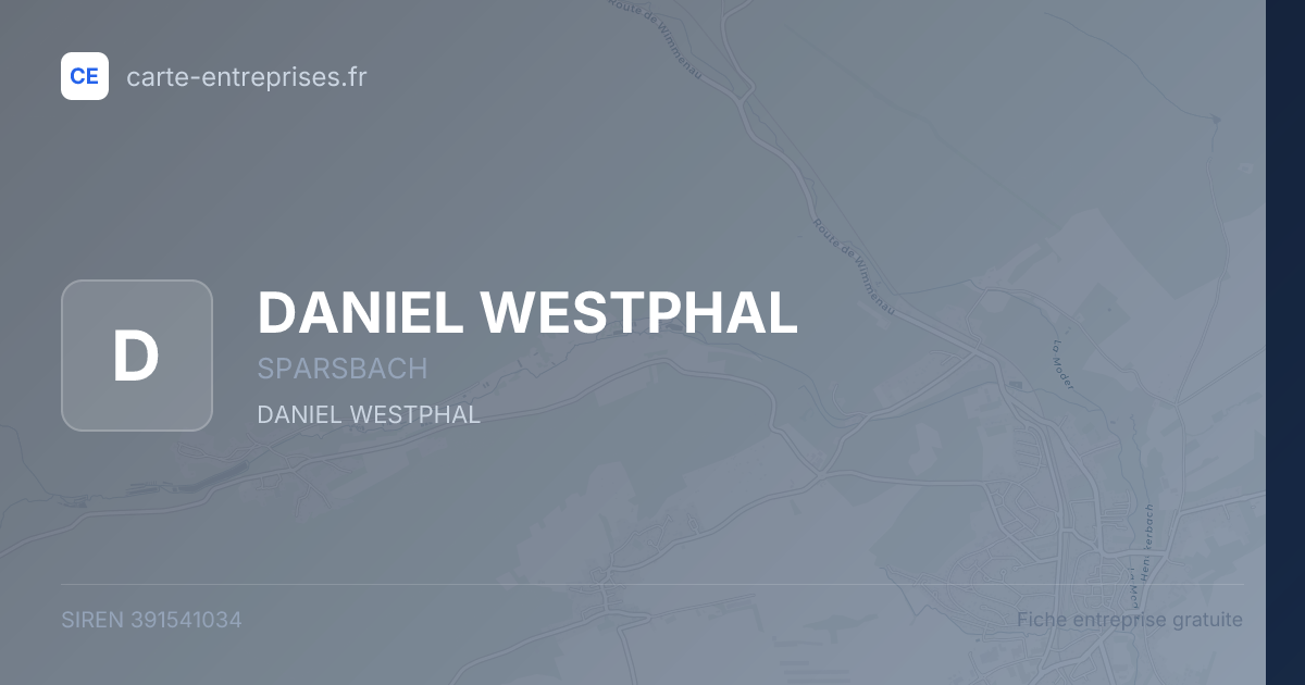 DANIEL WESTPHAL — 391541034 — fiche entreprise