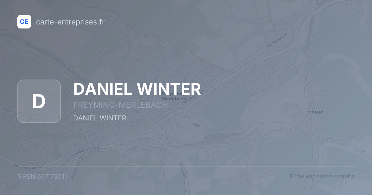 DANIEL WINTER — 657172011 — fiche entreprise