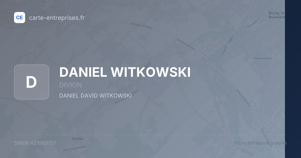 DANIEL WITKOWSKI — 421060757 — fiche entreprise