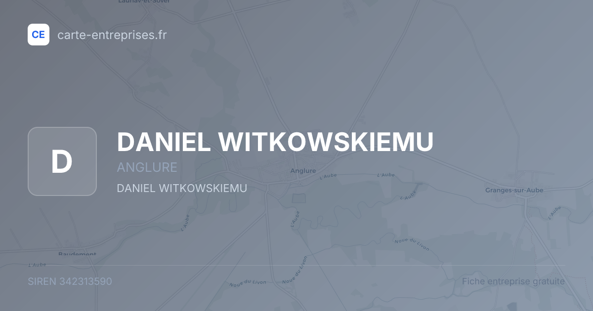 DANIEL WITKOWSKIEMU — 342313590 — fiche entreprise