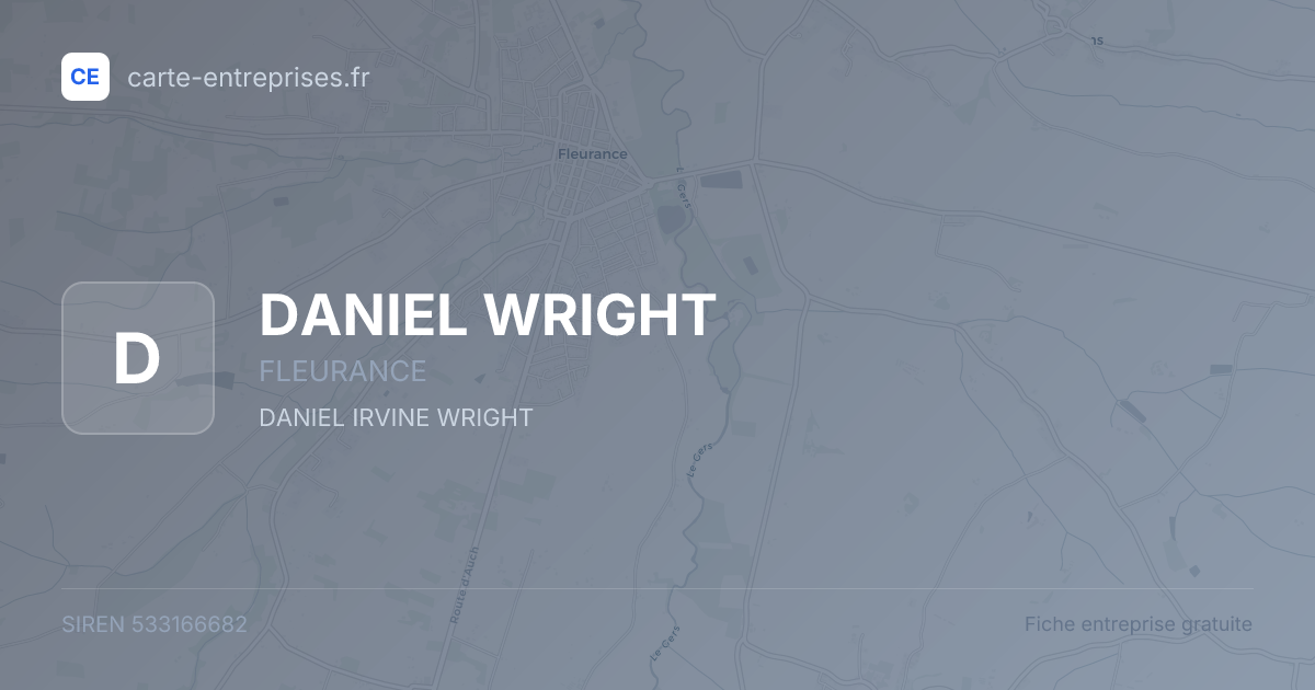 DANIEL WRIGHT — 533166682 — fiche entreprise